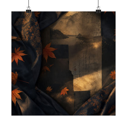 Autumn Silk Drape Shadow Zen Wall Art Print | Moody Decor