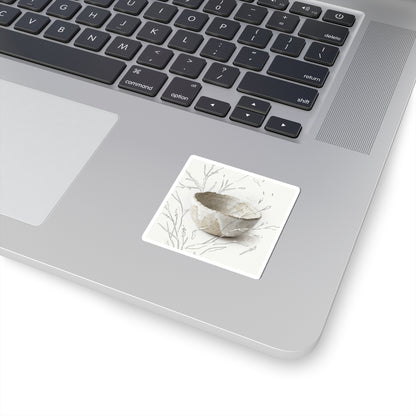 Winter Ceramic Bowl Minimal Line Sticker | Earthy Decor