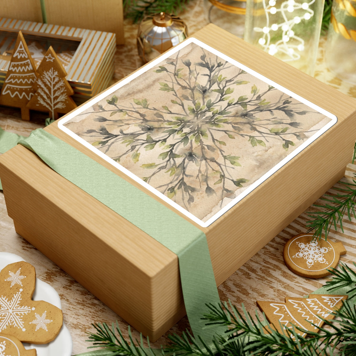 Spring Shadow Play Watercolor Sticker | Neutral Decor