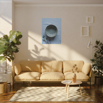 Spring Ceramic Bowl Minimal Line Canvas Art | Warm Decor