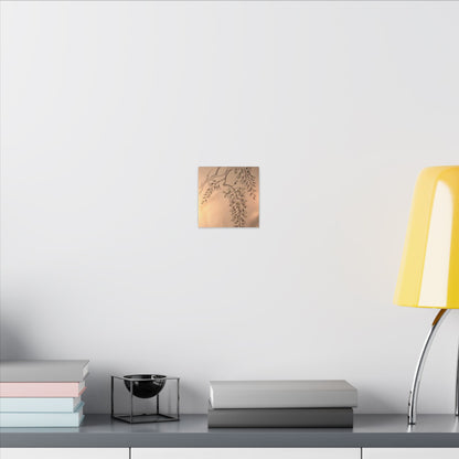 Japandi Wisteria in Candlelight | Minimal Line Canvas Art