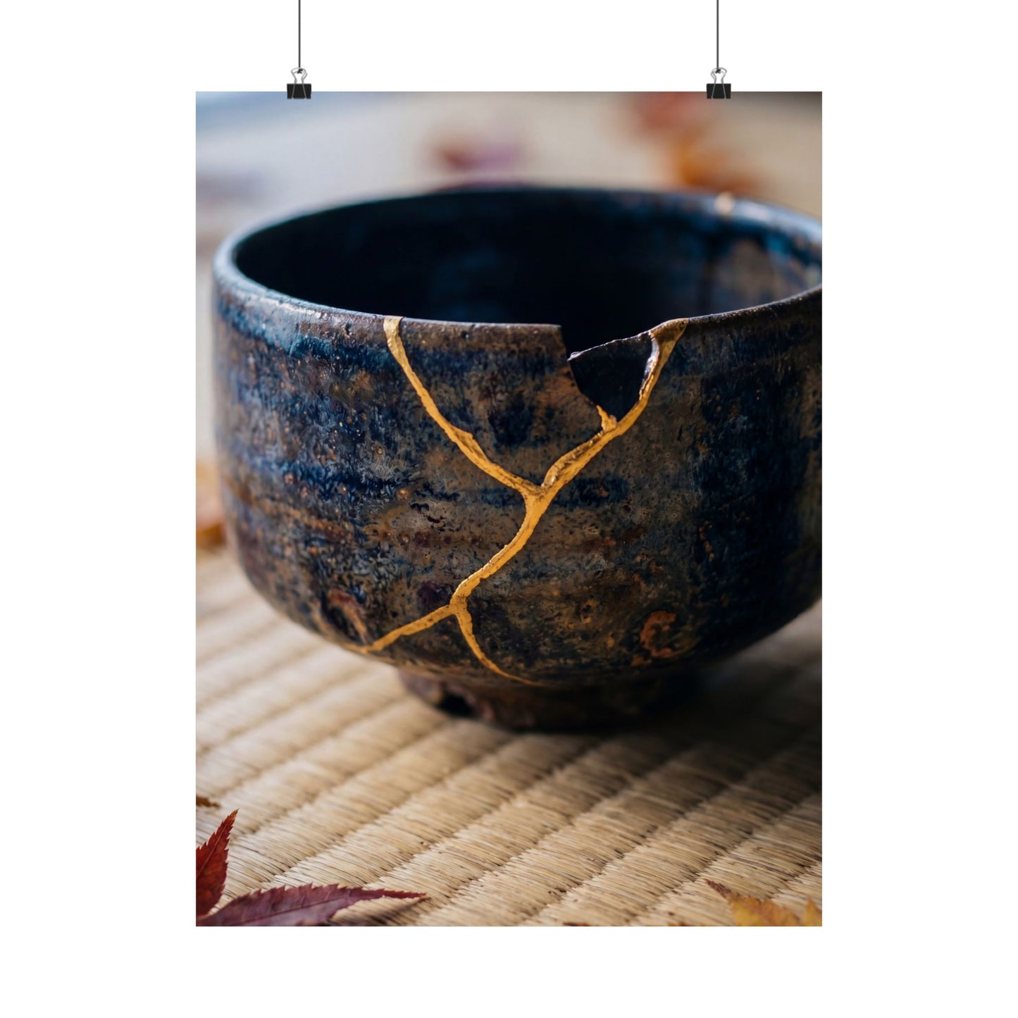 Autumn Tea Ceremony Gold Vein Wall Art Print | Healing Decor