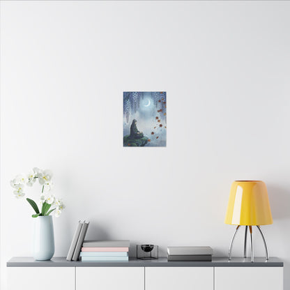 Zen Wisteria in Moonlight | Ukiyo E Inspired Canvas Art