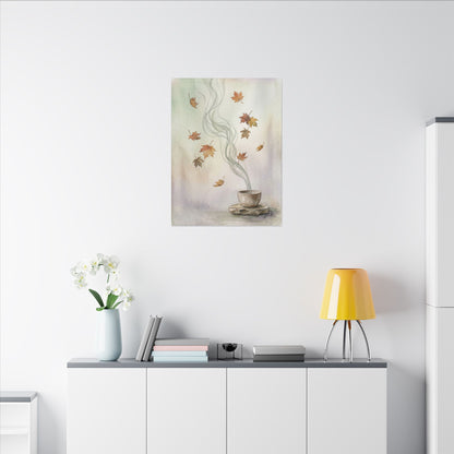 Incense Smoke Canvas Art | Autumn Japandi Watercolor Art
