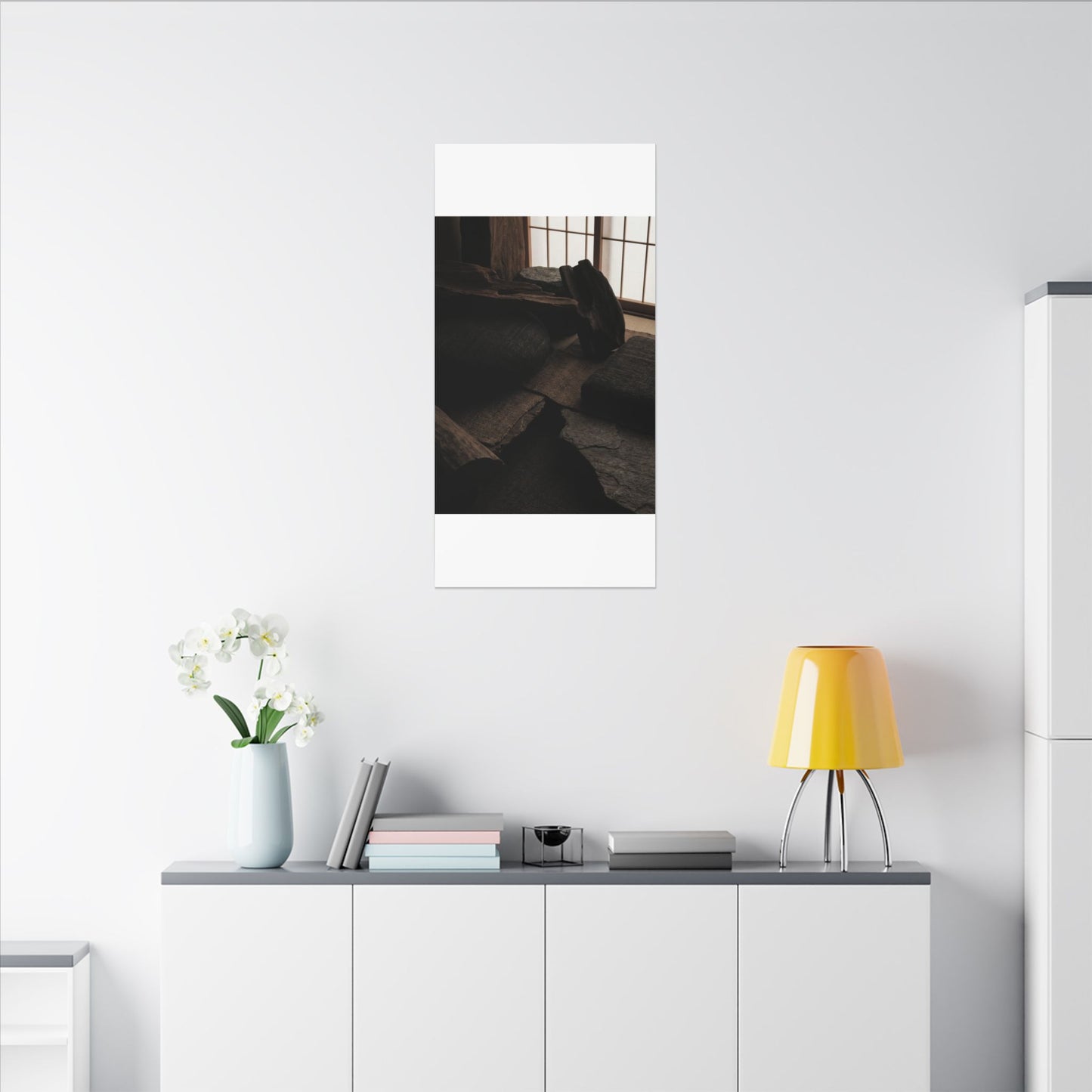 Dark Japandi Shadow Zen Canvas Art