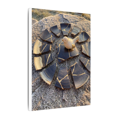 Golden Hour Broken Pottery Canvas Art - Kintsugi Datsuzoku