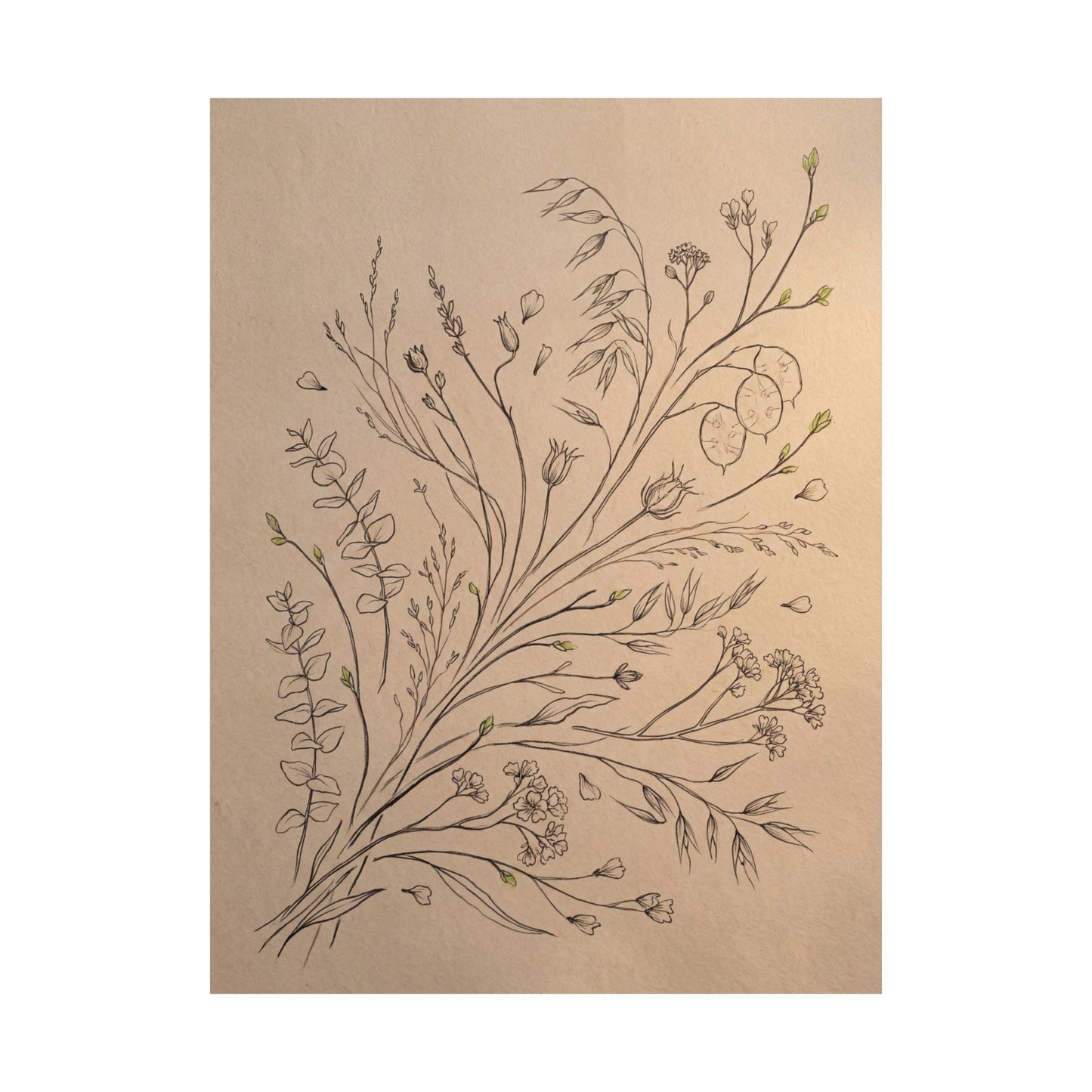 Golden Hour Dried Flowers Wall Art Print - Japandi Seijaku