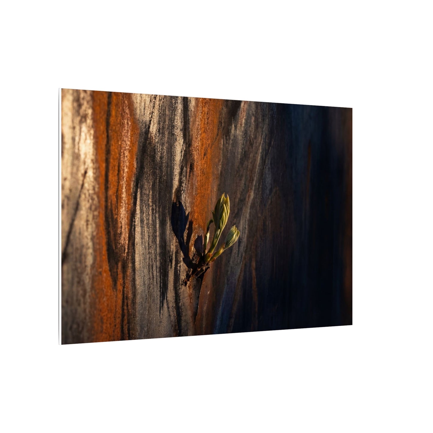 Rust Patina Charcoal Ink Canvas Art | Moody Dark Japandi Art