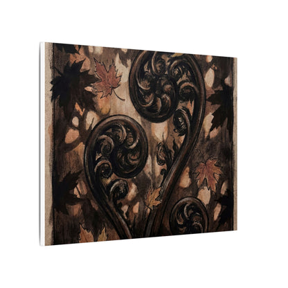 Mono No Aware Fern Unfurling Canvas Art - Dark Japandi Charcoal Ink