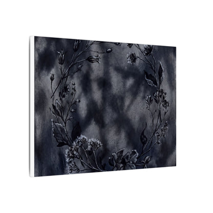 Dried Flowers Canvas Art | Winter Dark Japandi Shadow Zen Art