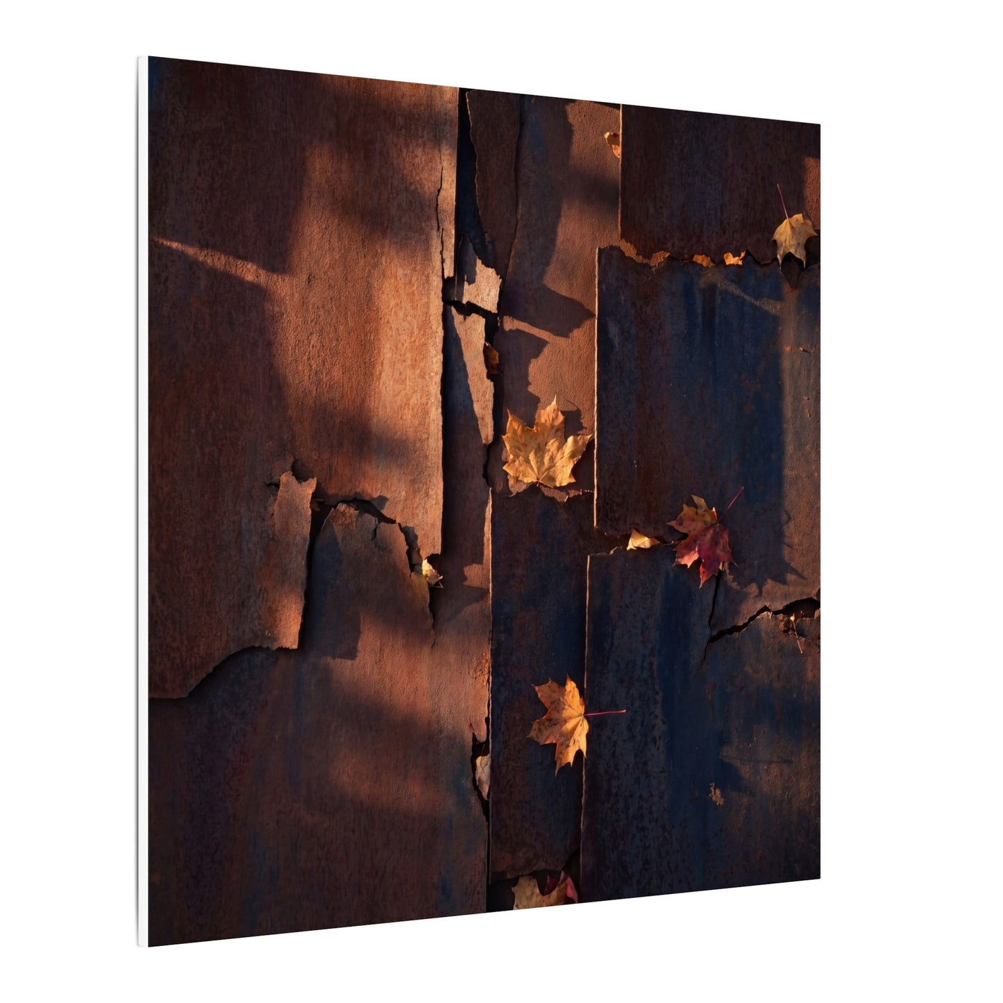 Seijaku Rust Patina Canvas Art - Dark Japandi Shadow Zen