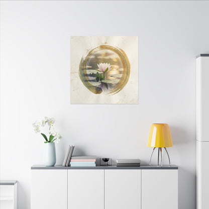 Peaceful Lotus Flower Canvas Art - Enso Zen