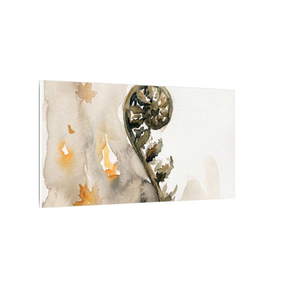 Fern Unfurling Watercolor Canvas Art | Earthy Japandi Art