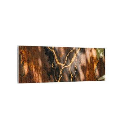 Kanso Rust Patina Canvas Art - Kintsugi Gold Vein