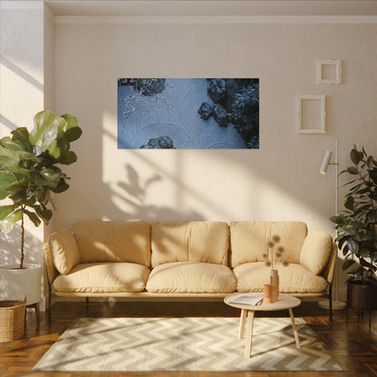 Contemplative Cherry Blossom Canvas Art - Karesansui Zen