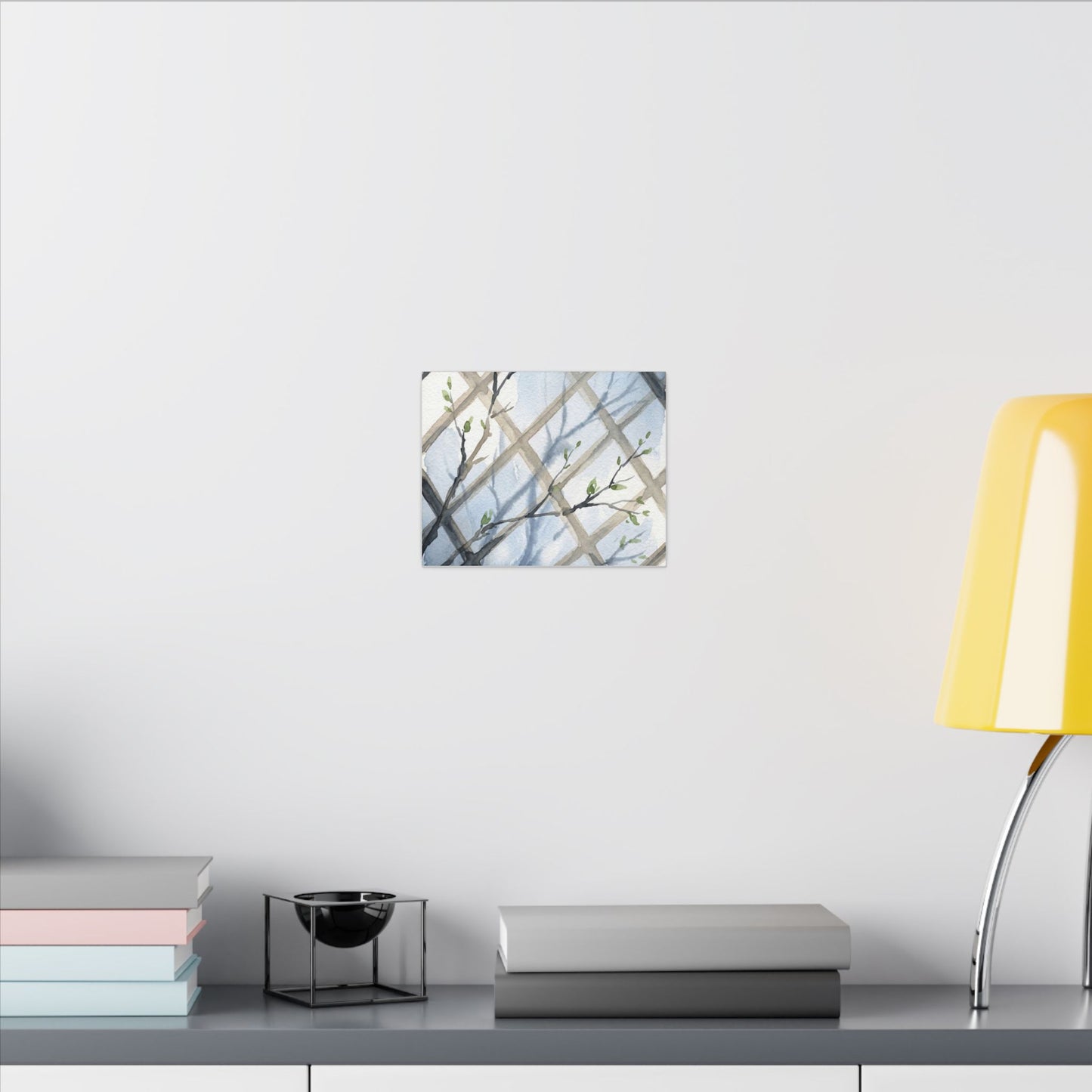 Shoji Screen Canvas Art | Spring Japandi Watercolor Art