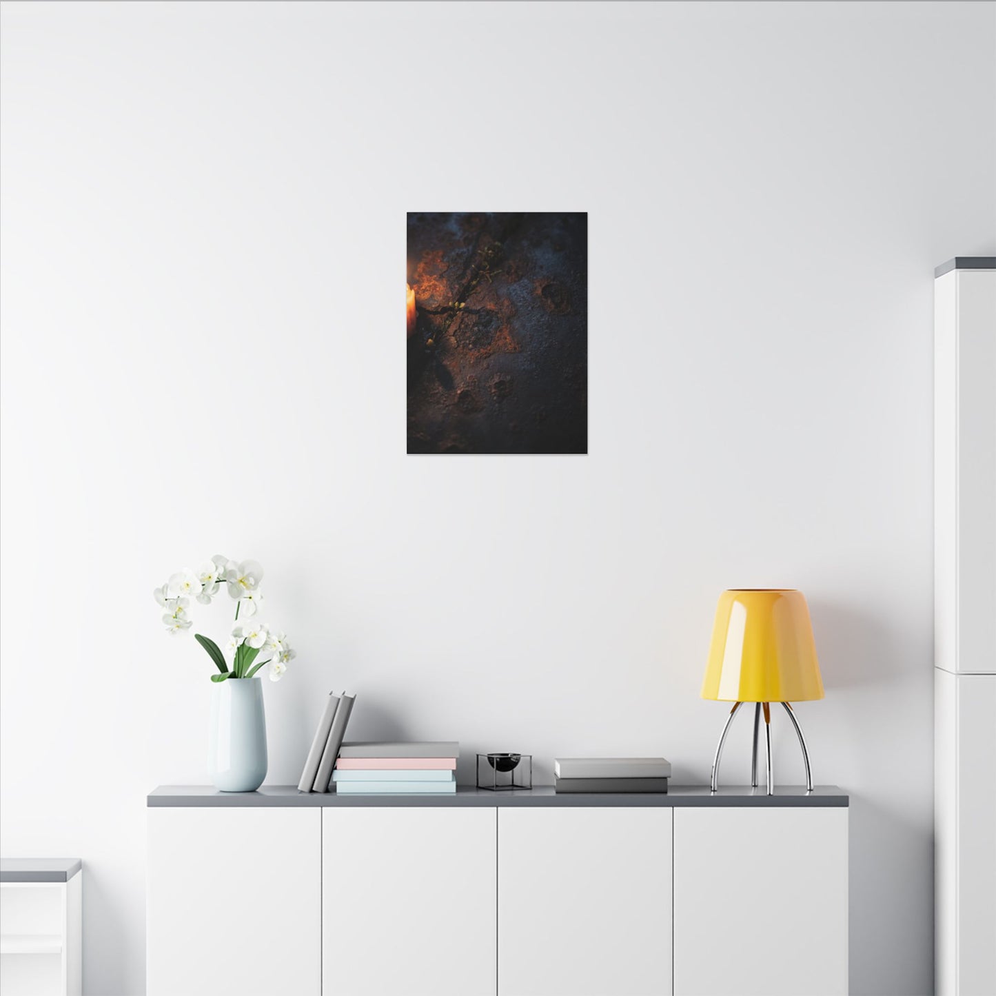 Candlelight Rust Patina Canvas Art - Dark Japandi Ma