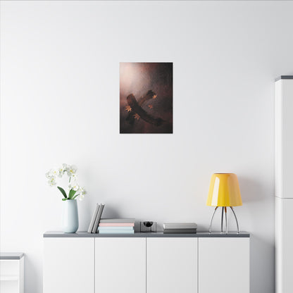 Moody Ink Brushstroke Canvas Art - Moody Minimal Dark Japandi