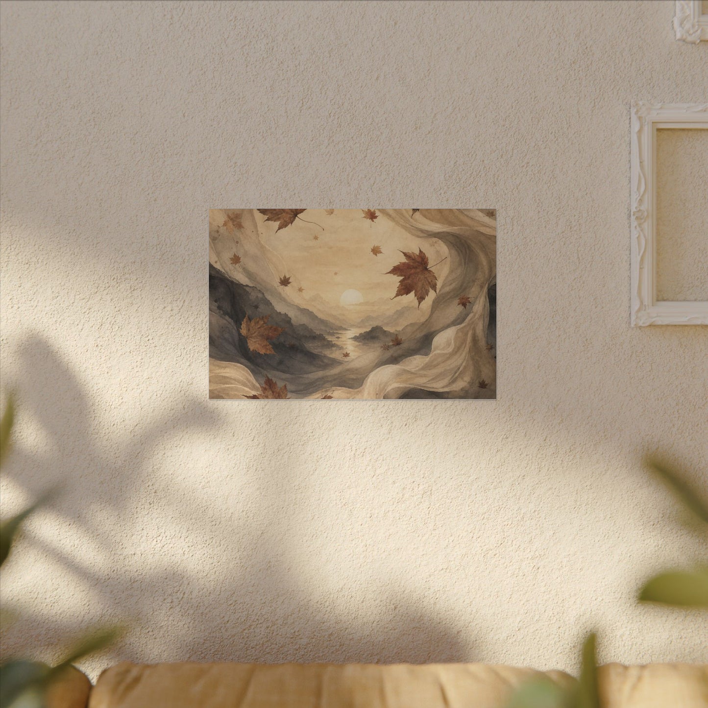 Autumn Silk Drape Watercolor Canvas Art | Earthy Decor