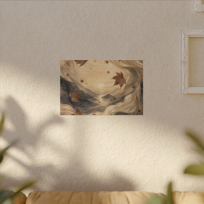Autumn Silk Drape Watercolor Canvas Art | Earthy Decor