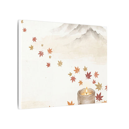 Earthy Mountain Mist Canvas Art - Japanese Pattern Japandi