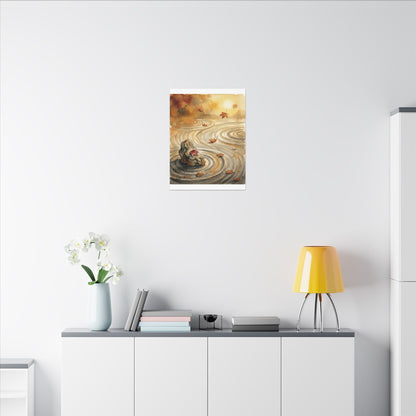 Autumn Rock Garden Watercolor Canvas Art | Neutral Decor