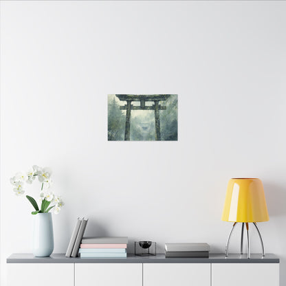 Earthy Torii Gate Canvas Art - Watercolor Japandi