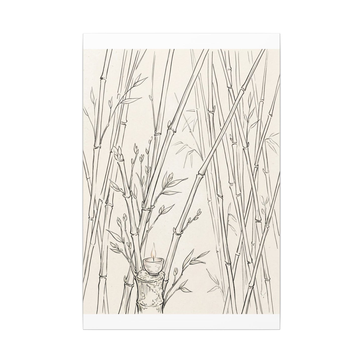 Candlelight Bamboo Grove Canvas Art - Japandi Fukinsei