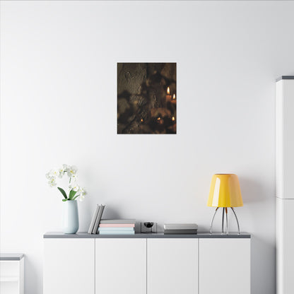 Shadow Play Dark Texture Canvas Art | Moody Dark Japandi Art