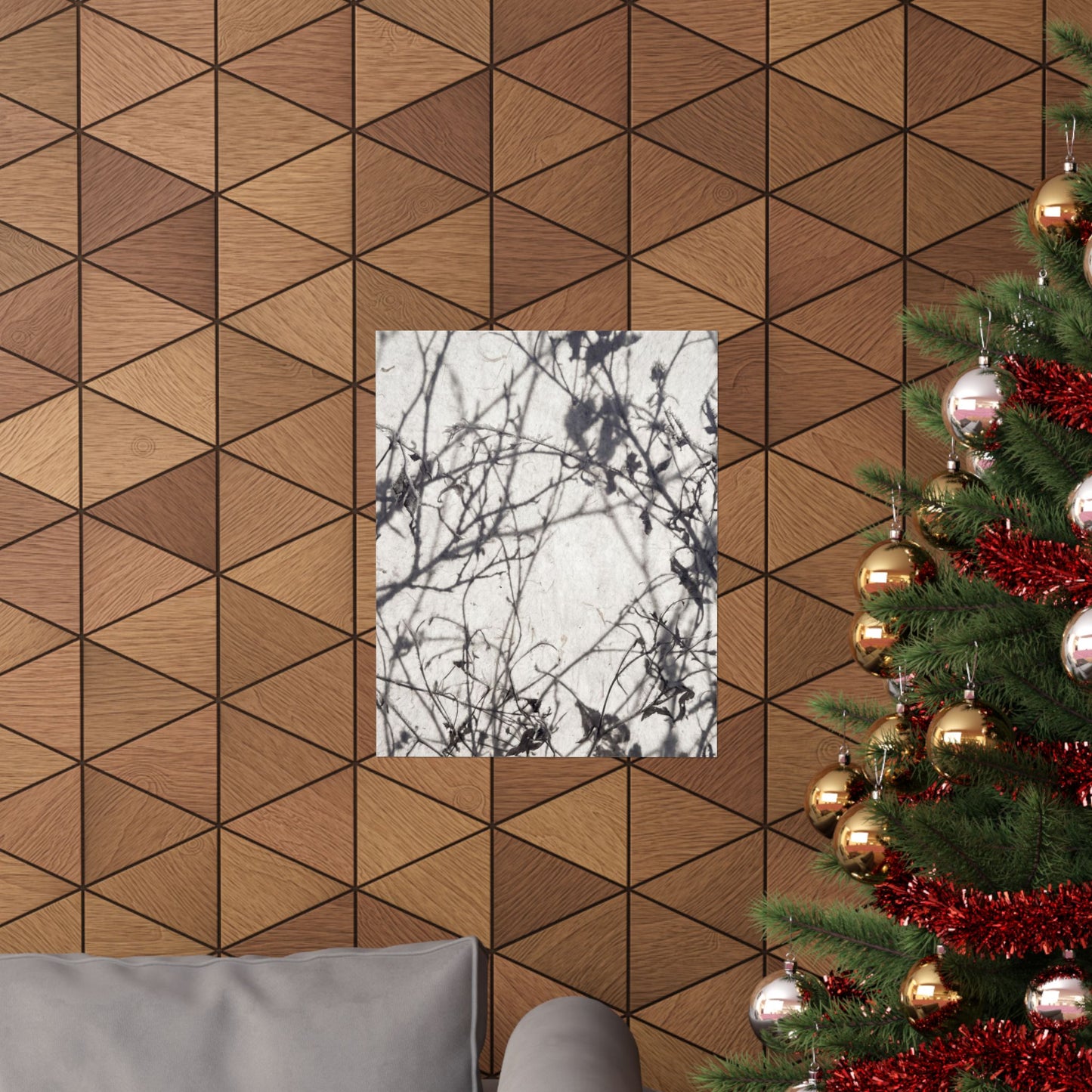 Shadow Play Wall Art Print | Winter Japandi Japanese Pattern Art