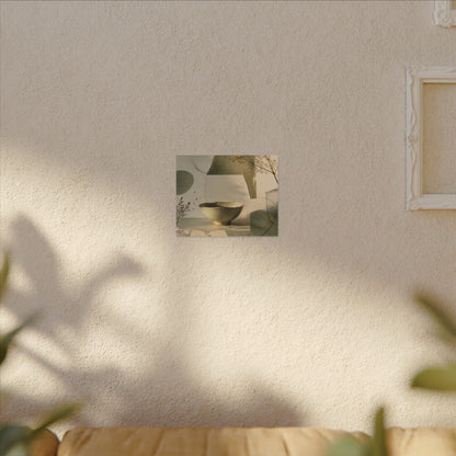 Warm Ceramic Bowl Canvas Art - Minimal Line Japandi