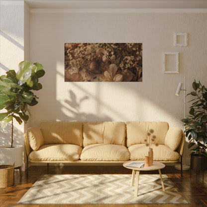 Spring Dried Flowers Japanese Pattern Canvas Art | Earthy Decor