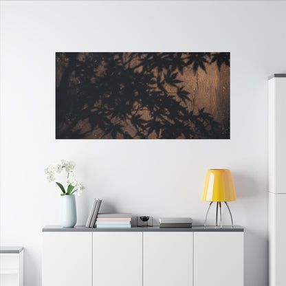 Shadow Play Autumn Canvas Art | Dark Japandi Atmospheric Design