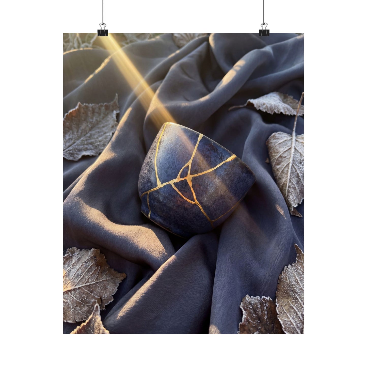 Resilient Silk Drape Wall Art Print - Gold Repair Kintsugi Art Print