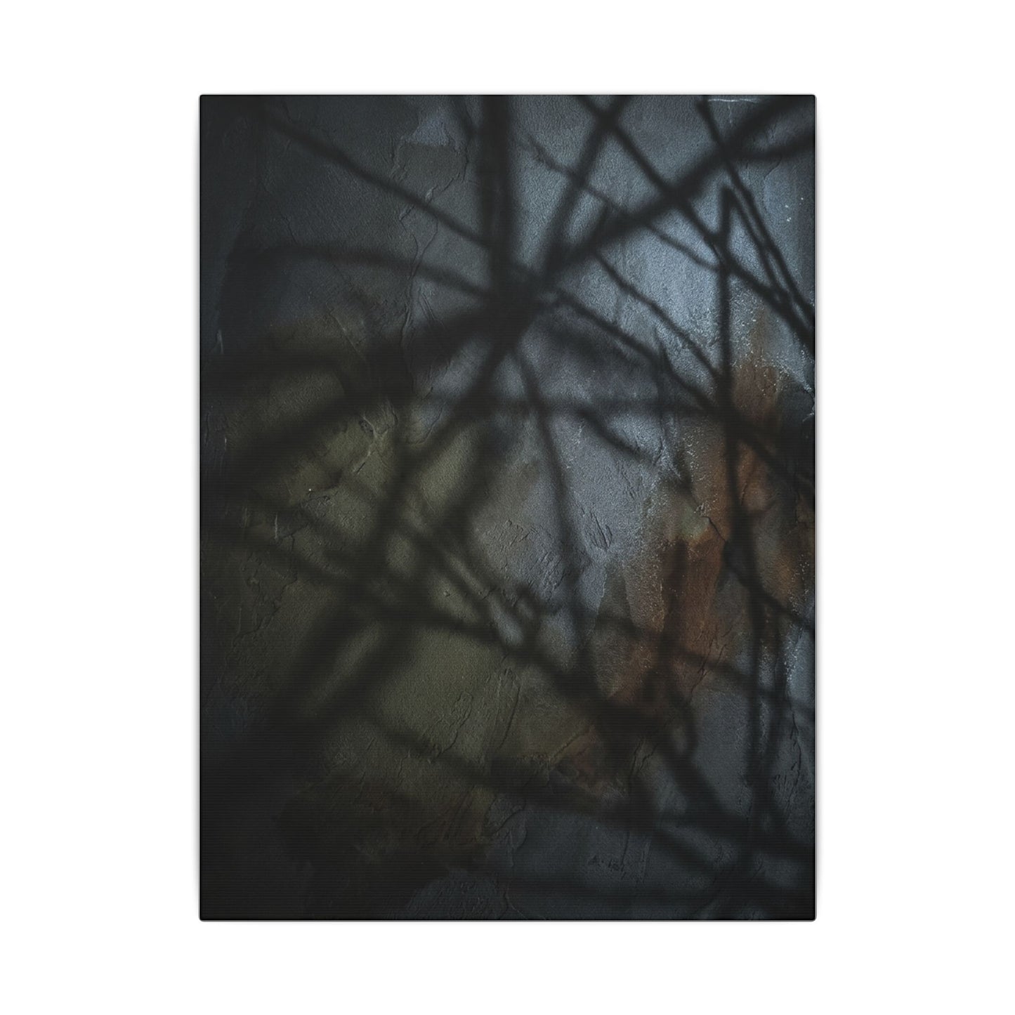 Shadow Play Dark Texture Canvas Art | Sophisticated Dark Japandi Art