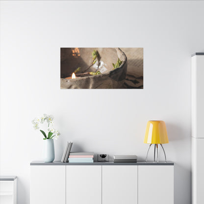 Candlelight Ceramic Bowl Canvas Art - Japandi Ma