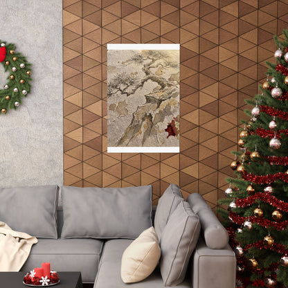 Pine Tree Winter Wall Art Print | Japandi Elegant Design