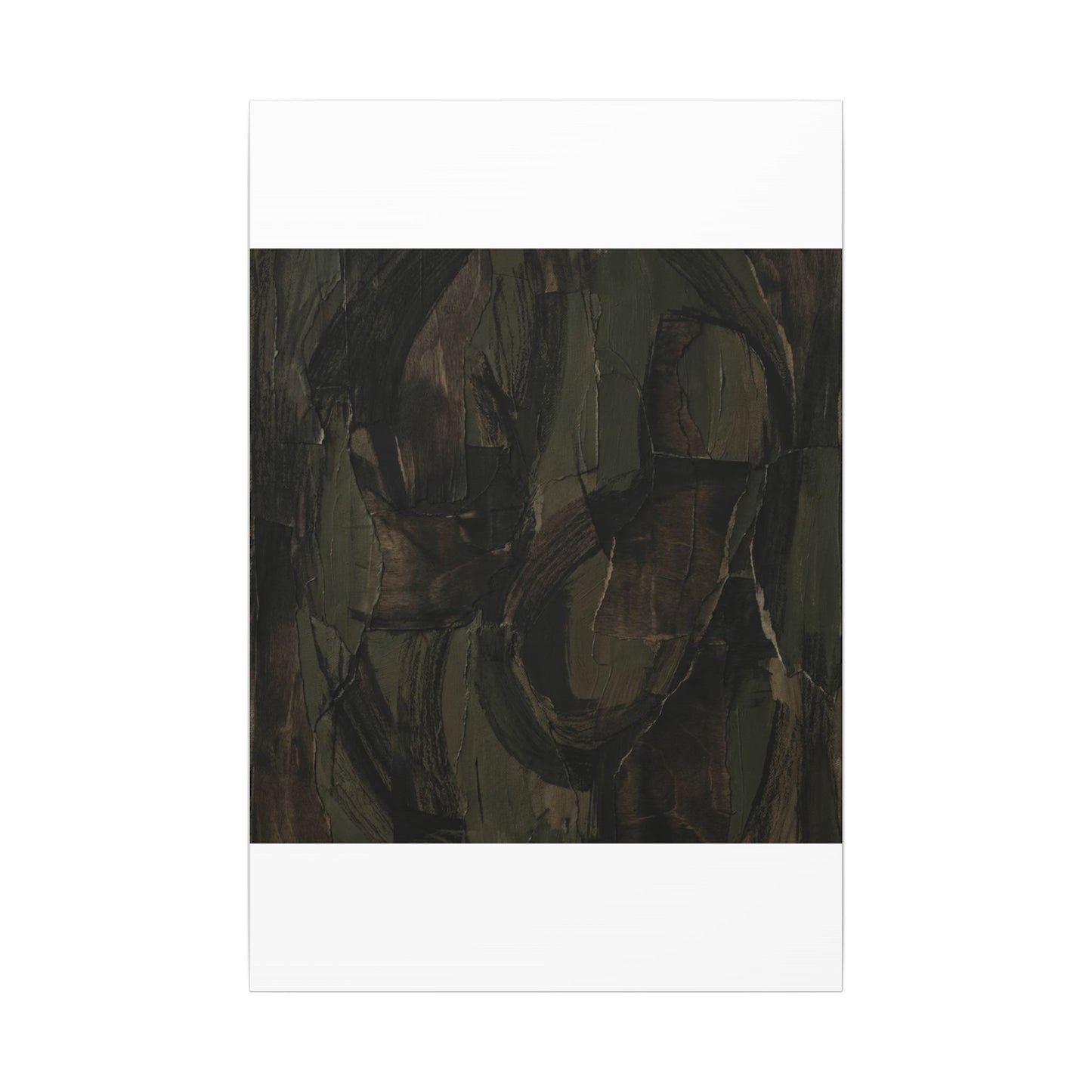 Mixed Media Dark Japandi Textured Canvas Art