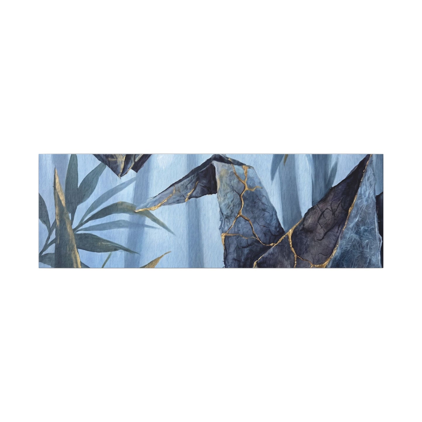Paper Fold Canvas Art | Summer Kintsugi Crackle Gold Art