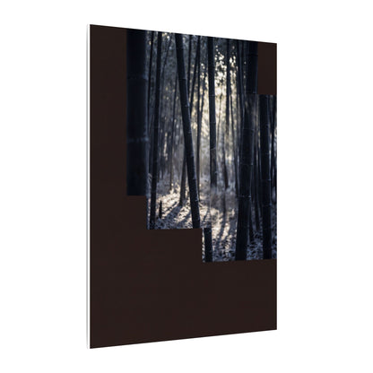 Bamboo Grove Canvas Art | Winter Dark Japandi Moody Minimal Art
