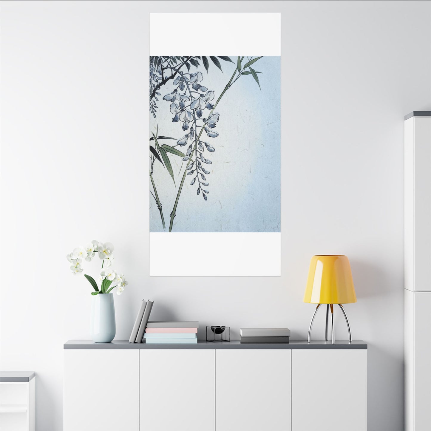 Zen Wisteria in Moonlight | Ukiyo E Inspired Canvas Art