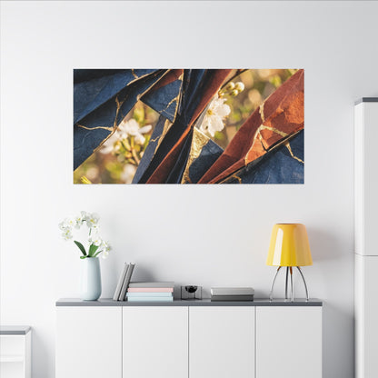 Kintsugi Paper Fold in Golden Hour | Crackle Gold Canvas Art