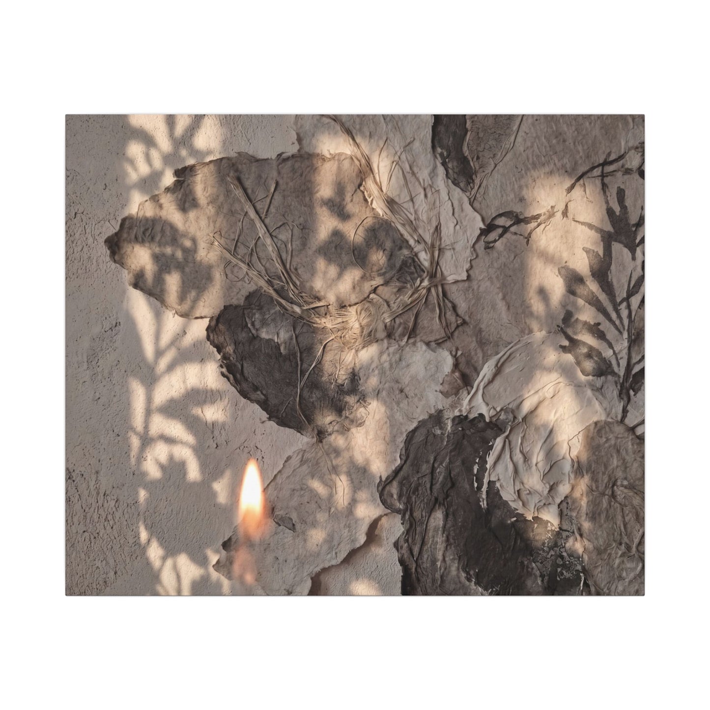 Shadow Play Summer Canvas Art | Japandi Elegant Design