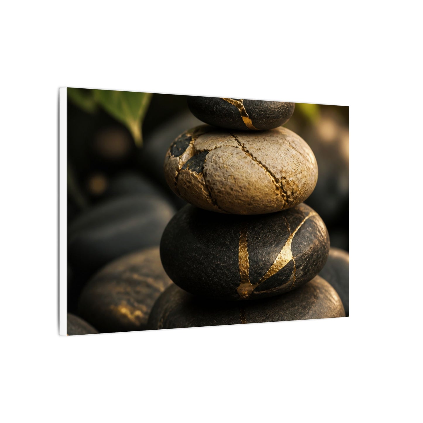 Summer River Stones Broken Beauty Canvas Art | Healing Decor