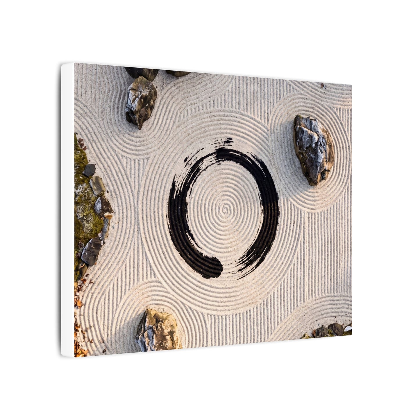 Rock Garden Canvas Art | Winter Zen Enso Art