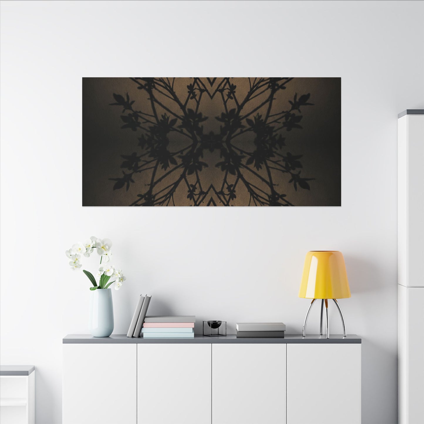 Golden Hour Shadow Play Canvas Art - Dark Japandi Seijaku
