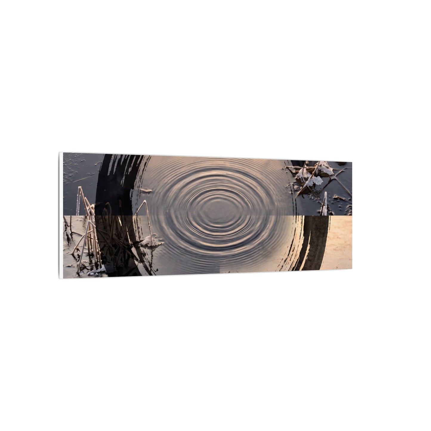 Winter Water Ripple Enso Canvas Art | Tranquil Decor