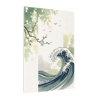 Spring Ocean Wave Ukiyo E Inspired Canvas Art | Serene Decor
