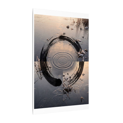 Winter Water Ripple Enso Canvas Art | Tranquil Decor