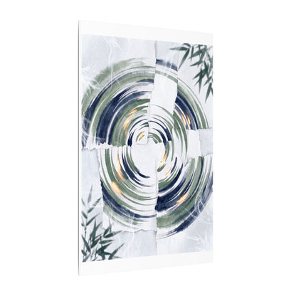 Winter Water Ripple Sumi E Canvas Art | Peaceful Decor